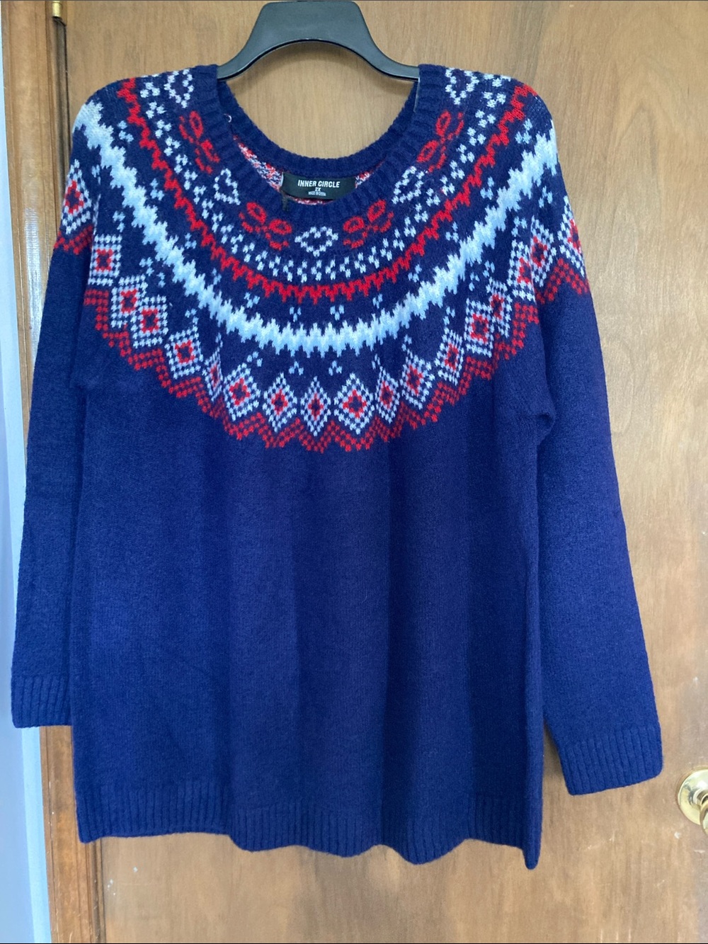 Inner circle crewneck sweater with fair isle like print casual business size 2X - Picture 4 of 16